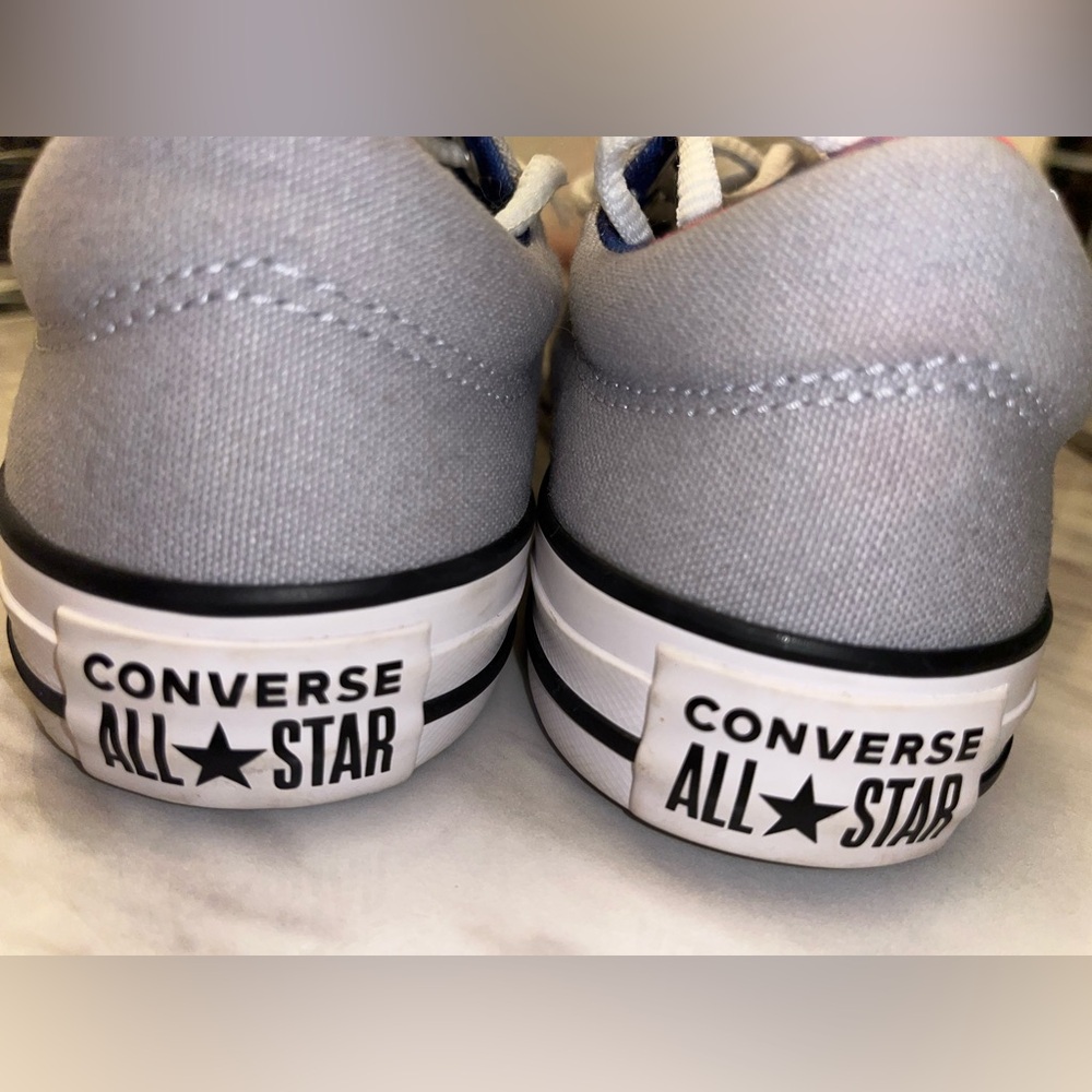 Converse Gray Low Top Sneakers with Pink & Navy Accents - Picture 6 of 6